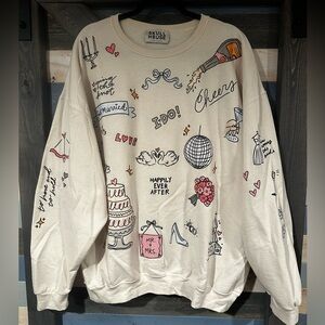 Bridal/Bachelorette Graphic Cream Oversized Sweatshirt